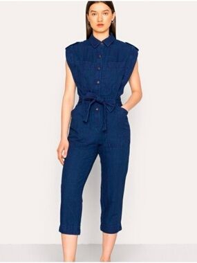 Banana Republic XS Denim Jumpsuit with Tie Waist